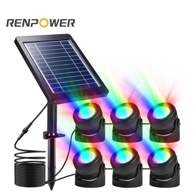 Neue Solar -LED -Leuchten IP68 Solarunterwasser -Lichter im Freien Gartenpool Dekorative Beleuchtung