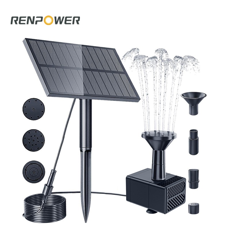 Beliebter Solarbrunnen 1.5W gemahlener Stecker Square Split Fountain Outdoor Courtyard Rockery Water Landscaping