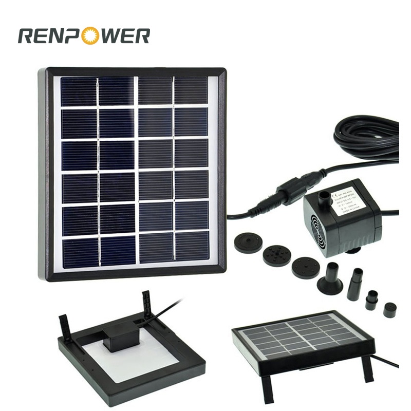 Solargarten Miniatur 1,5W DC Brunnenpumpe Solar Miniatur Landschaftsbrunnen Pool Dekorationspumpe